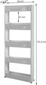 Springos Mobilny regał na kółkach szafka łazienkowa 5 półek szary UNIWERSALNY 9