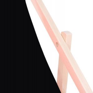 Springos Leżak ogrodowy składany, drewniany z czarnym materiałem UNIWERSALNY 3