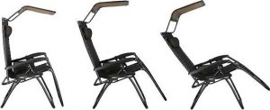 Springos Leżak ogrodowy grawitacyjny regulowany z daszkiem czarny UNIWERSALNY 13