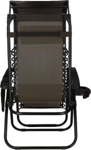 Springos Leżak ogrodowy grawitacyjny regulowany z daszkiem czarny UNIWERSALNY 17