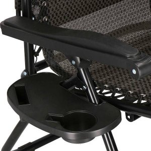 Springos Leżak ogrodowy grawitacyjny regulowany z daszkiem czarny UNIWERSALNY 27