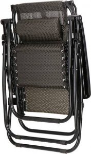 Springos Leżak ogrodowy grawitacyjny regulowany z daszkiem czarny UNIWERSALNY 3