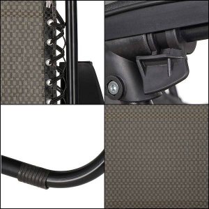 Springos Leżak ogrodowy grawitacyjny regulowany z daszkiem czarny zestaw 2 szt. UNIWERSALNY 2