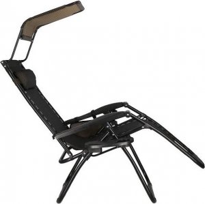 Springos Leżak ogrodowy grawitacyjny regulowany z daszkiem czarny zestaw 2 szt. UNIWERSALNY 10