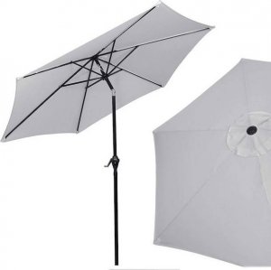Springos Parasol ogrodowy składany 260 cm duży na balkon szary UNIWERSALNY 14