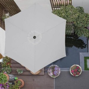 Springos Parasol ogrodowy składany 260 cm duży na balkon szary UNIWERSALNY 16