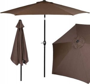 Springos Parasol ogrodowy składany 260 cm duży na balkon brązowy UNIWERSALNY 10