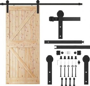 Springos System do drzwi przesuwnych 183 cm prowadnica do 100 kg, barn door stal czarny UNIWERSALNY 1