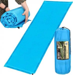 Springos Mata samopompująca 180 cm mata turystyczna biwakowa z pokrowcem niebieska UNIWERSALNY 17