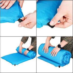 Springos Mata samopompująca 180 cm mata turystyczna biwakowa z pokrowcem niebieska UNIWERSALNY 24