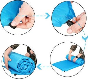 Springos Mata samopompująca 180 cm mata turystyczna biwakowa z pokrowcem niebieska UNIWERSALNY 36