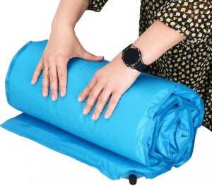 Springos Mata samopompująca 180 cm mata turystyczna biwakowa z pokrowcem niebieska UNIWERSALNY 37