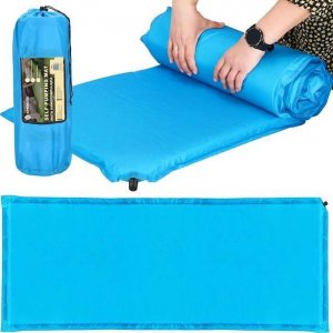 Springos Mata samopompująca 180 cm mata turystyczna biwakowa z pokrowcem niebieska UNIWERSALNY 8