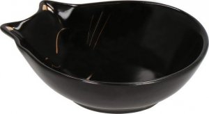 Springos Miska dla kota ceramiczna 15cm czarna, złota UNIWERSALNY 1