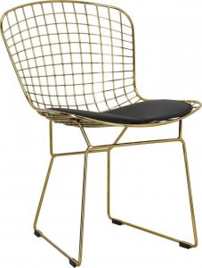 D2.DESIGN Krzesło Harry złote czarna poduszka 1