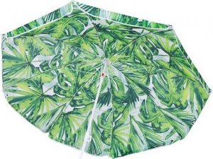 Springos Parasol plażowy 160 cm parasol do ogrodu zielono-biały liście UNIWERSALNY 1