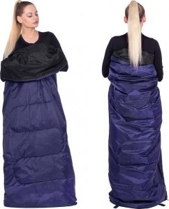 Springos Śpiwór turystyczny 190x73 cm ciepły śpiwór kempingowy granatowo-czarny UNIWERSALNY 4