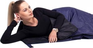 Springos Śpiwór turystyczny 190x73 cm ciepły śpiwór kempingowy granatowo-czarny UNIWERSALNY 10