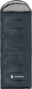 Springos Śpiwór turystyczny 210x73 cm mumia ciepły śpiwór kempingowy czarno-szary UNIWERSALNY 11