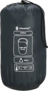 Springos Śpiwór turystyczny 210x73 cm mumia ciepły śpiwór kempingowy czarno-szary UNIWERSALNY 15