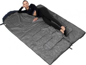 Springos Śpiwór turystyczny 210x73 cm mumia ciepły śpiwór kempingowy czarno-szary UNIWERSALNY 18