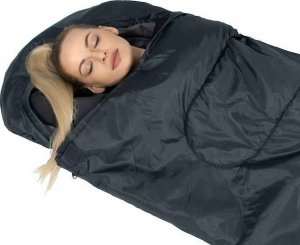 Springos Śpiwór turystyczny 210x73 cm mumia ciepły śpiwór kempingowy czarno-szary UNIWERSALNY 29