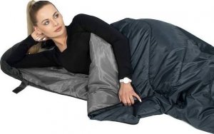 Springos Śpiwór turystyczny 210x73 cm mumia ciepły śpiwór kempingowy czarno-szary UNIWERSALNY 31