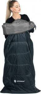 Springos Śpiwór turystyczny 210x73 cm mumia ciepły śpiwór kempingowy czarno-szary UNIWERSALNY 9