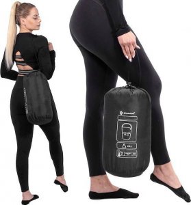 Springos Śpiwór turystyczny  mumia 210x73 cm ciepły śpiwór kempingowy czarno-szary UNIWERSALNY 12