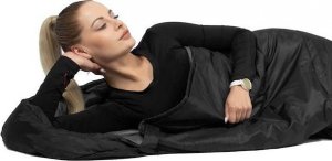 Springos Śpiwór turystyczny  mumia 210x73 cm ciepły śpiwór kempingowy czarno-szary UNIWERSALNY 15