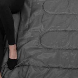 Springos Śpiwór turystyczny  mumia 210x73 cm ciepły śpiwór kempingowy czarno-szary UNIWERSALNY 16