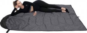 Springos Śpiwór turystyczny  mumia 210x73 cm ciepły śpiwór kempingowy czarno-szary UNIWERSALNY 26