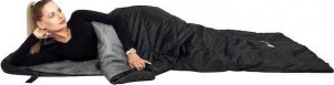 Springos Śpiwór turystyczny  mumia 210x73 cm ciepły śpiwór kempingowy czarno-szary UNIWERSALNY 27