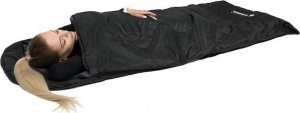 Springos Śpiwór turystyczny  mumia 210x73 cm ciepły śpiwór kempingowy czarno-szary UNIWERSALNY 29