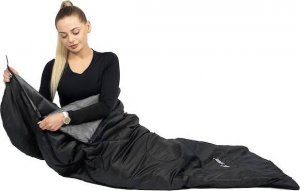 Springos Śpiwór turystyczny  mumia 210x73 cm ciepły śpiwór kempingowy czarno-szary UNIWERSALNY 30