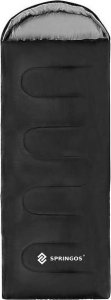 Springos Śpiwór turystyczny  mumia 210x73 cm ciepły śpiwór kempingowy czarno-szary UNIWERSALNY 5