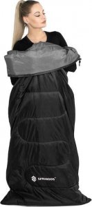 Springos Śpiwór turystyczny  mumia 210x73 cm ciepły śpiwór kempingowy czarno-szary UNIWERSALNY 8