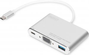 Stacja/replikator Digitus USB-C - VGA + USB-C + USB Srebrny  (DA-70839) 1