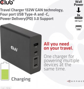 Ładowarka Club 3D 1x USB-A 3x USB-C  (CAC-1906) 6