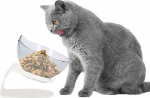 Springos Miska dla psa i kota z antypoślizgową podstawką i uszami biała UNIWERSALNY 11