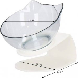 Springos Miska dla psa i kota z antypoślizgową podstawką i uszami biała UNIWERSALNY 15