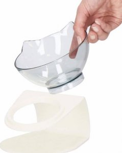 Springos Miska dla psa i kota z antypoślizgową podstawką i uszami biała UNIWERSALNY 8