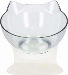 Springos Miska dla psa i kota z antypoślizgową podstawką i uszami biała UNIWERSALNY 9