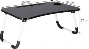 Springos Stolik pod laptopa, składana podstawka na komputer czarny UNIWERSALNY 4