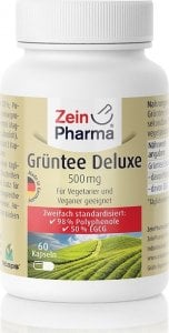 Zein Pharma Zein Pharma - Zielona Herbata, Green Tea Deluxe, 500mg, 60 kapsułek 1