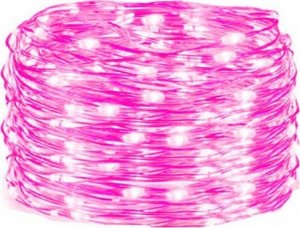 Lampki choinkowe Springos 20 LED różowe 2