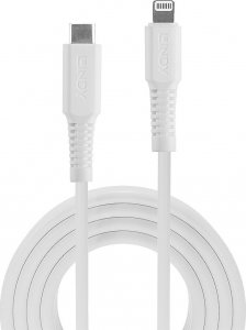 Kabel USB Lindy USB-C - Lightning 0.5 m Biały (31315) 1
