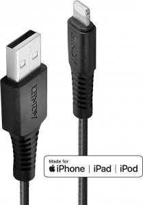 Kabel USB Lindy USB-A - Lightning 0.5 m Czarny (31290) 2