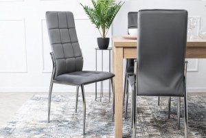 Halmar Krzesło Tapicerowane do Jadalni K416 Welurowe Ciemny Popiel 3