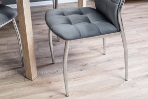 Halmar Krzesło Tapicerowane do Jadalni K416 Welurowe Ciemny Popiel 5